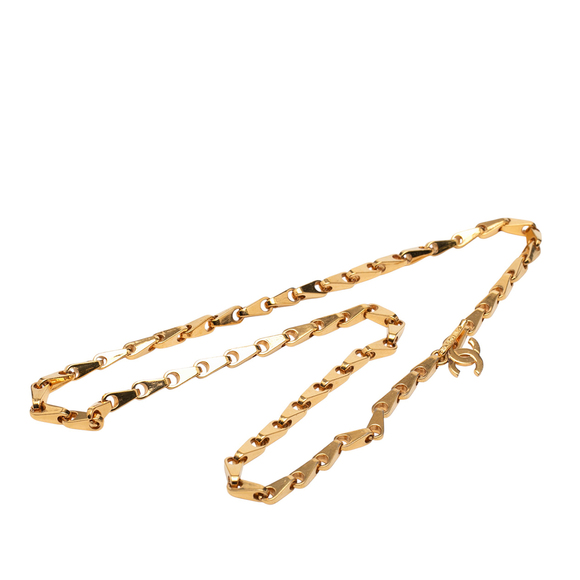 Chanel Jewelry - Pre-Loved Chanel Gold Plated CC Pendant Necklace